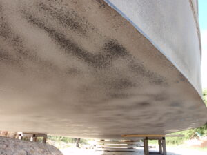 Grit Blasted Mild Steel Bottom Plate on Narrowboat